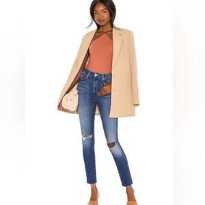 MOTHER High Waisted Looker Ankle Fray Jeans Nature Tune Up- Size 27